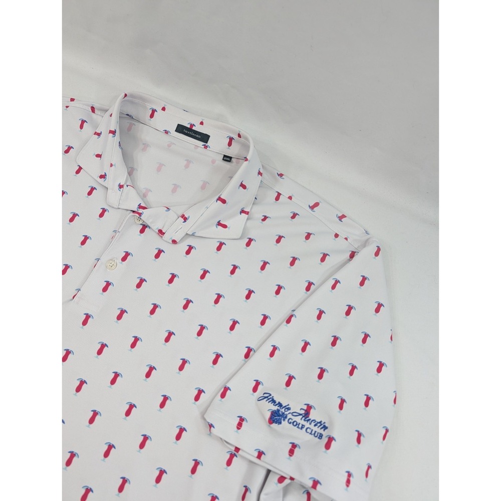 Turtleson‎ Golf Polo Drinks All Over Jimmy Austin Golf Pullover Polo XXL White